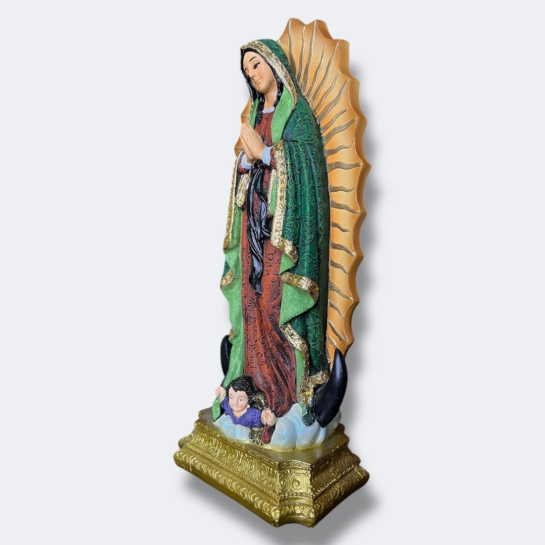 Virgen de Guadalupe Verde Original 30cm
