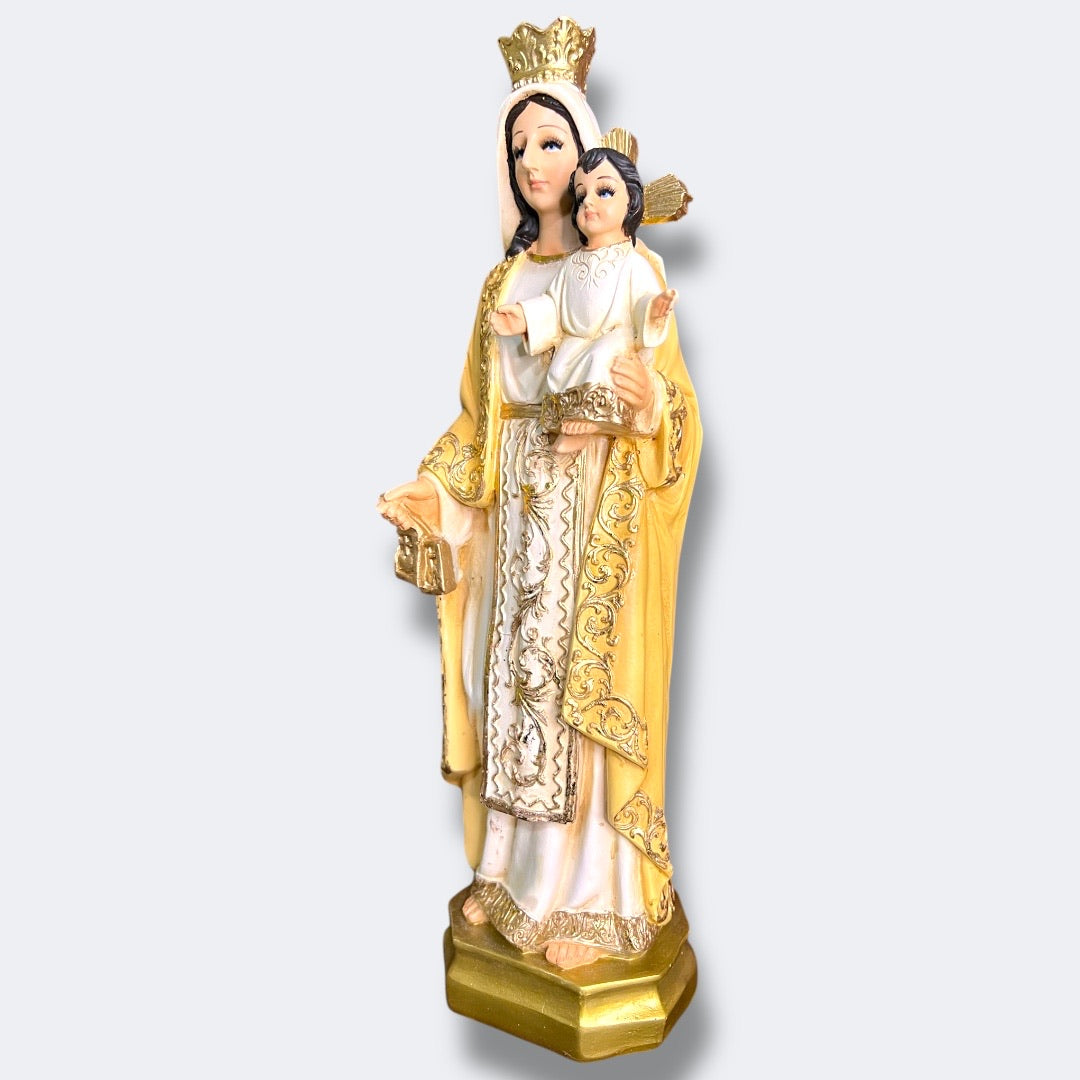 Virgen del Carmen Manto Amarillo 30cm