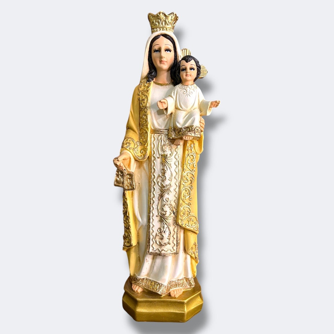 Virgen del Carmen Manto Amarillo 30cm