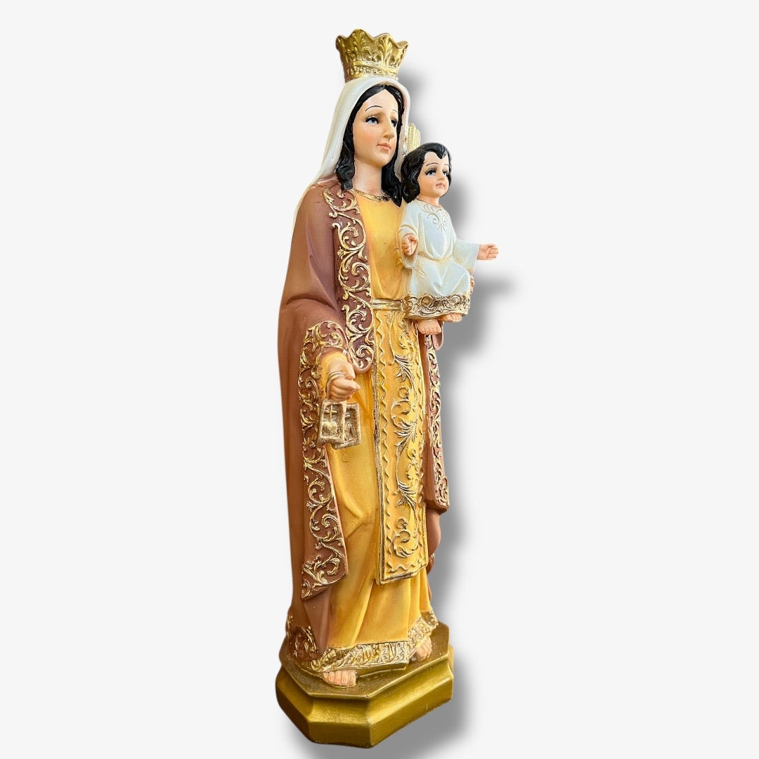 Virgen del Carmen Manto Café 30cm