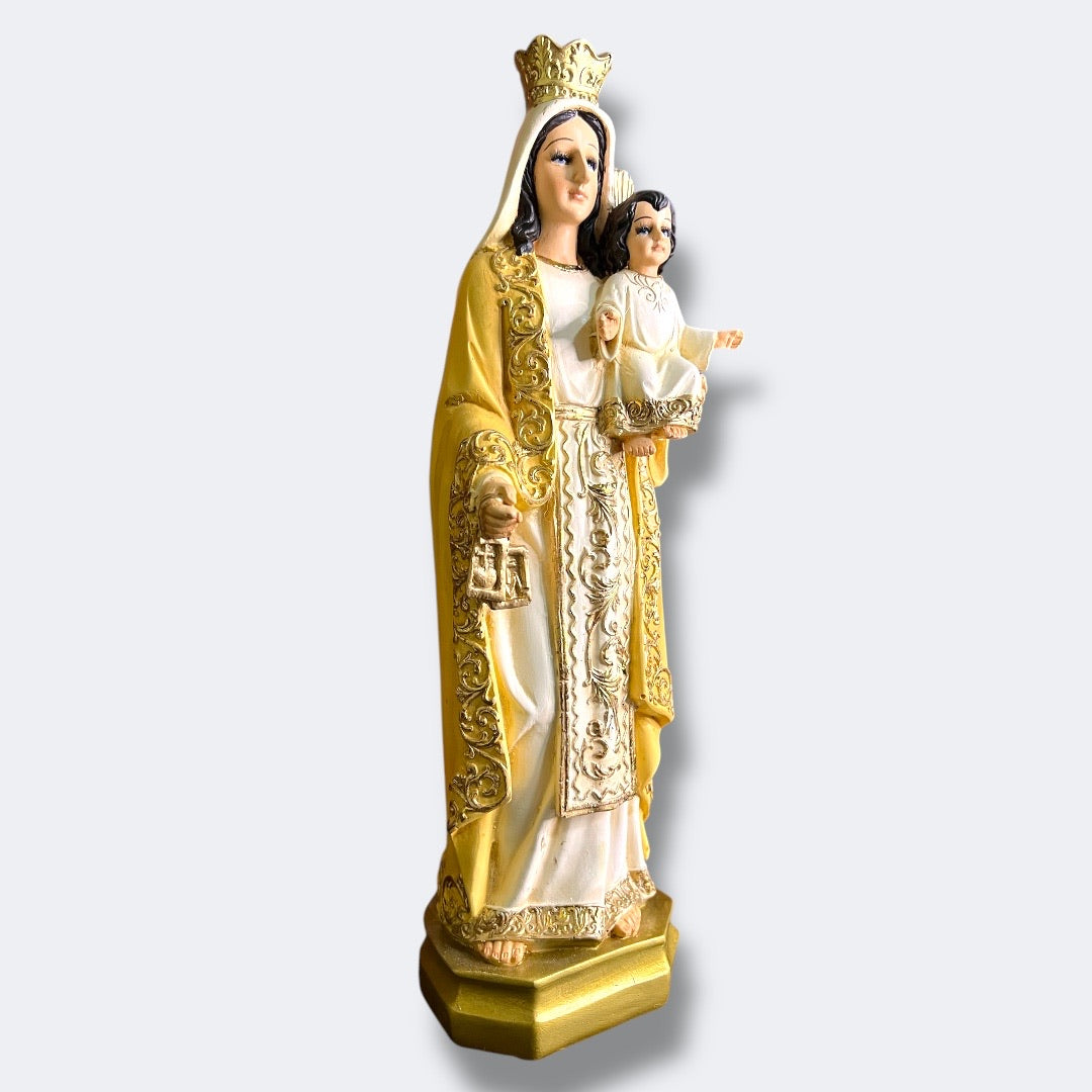 Virgen del Carmen Manto Amarillo 30cm