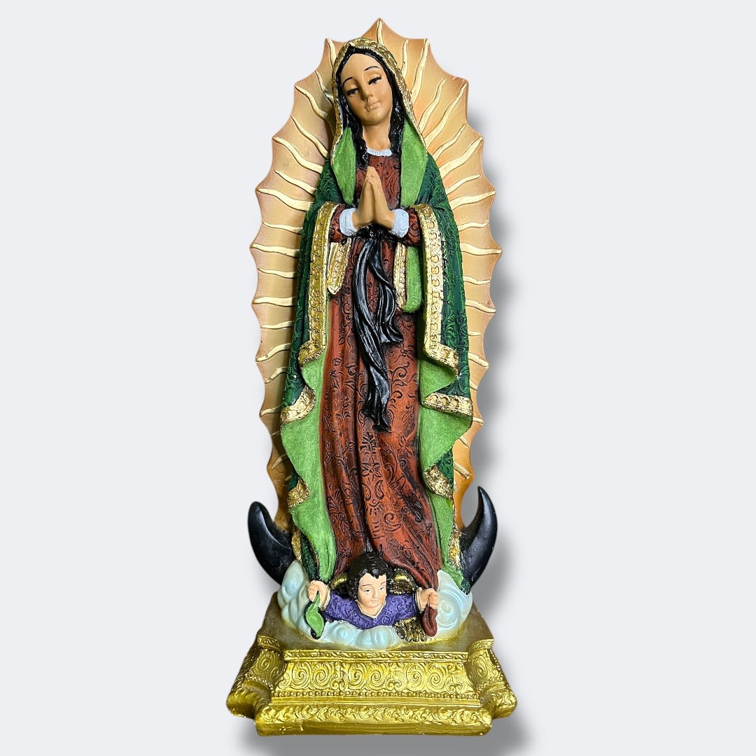 Virgen de Guadalupe Verde Original 30cm