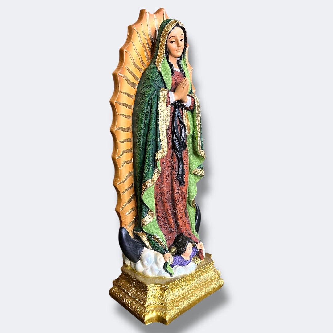 Virgen de Guadalupe Verde Original 30cm
