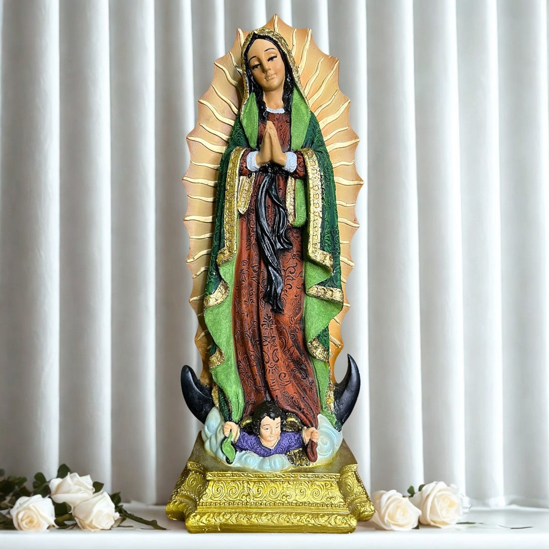 Virgen de Guadalupe Verde Original 30cm